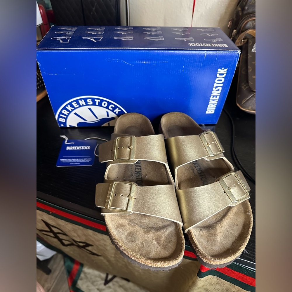 Authentic Birkenstock Sandals in gold color